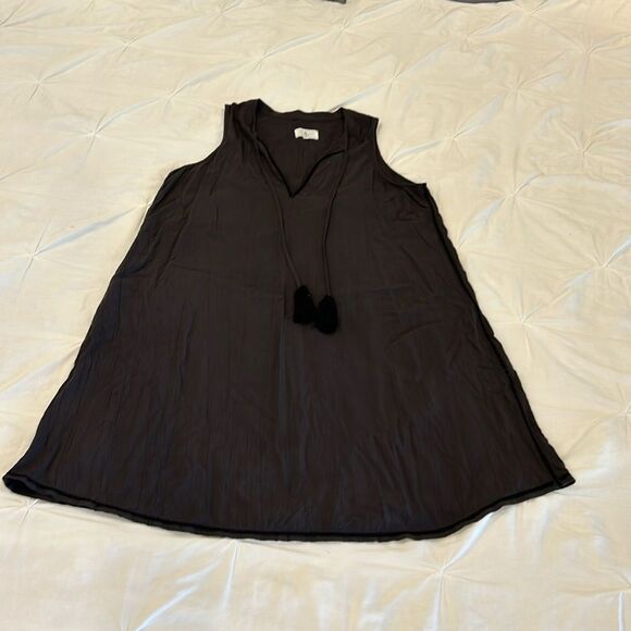 Lou & Grey Brown V-Neck Sleeveless Tassel Tie Tunic Cover UpTop Small - Picture 1 of 10